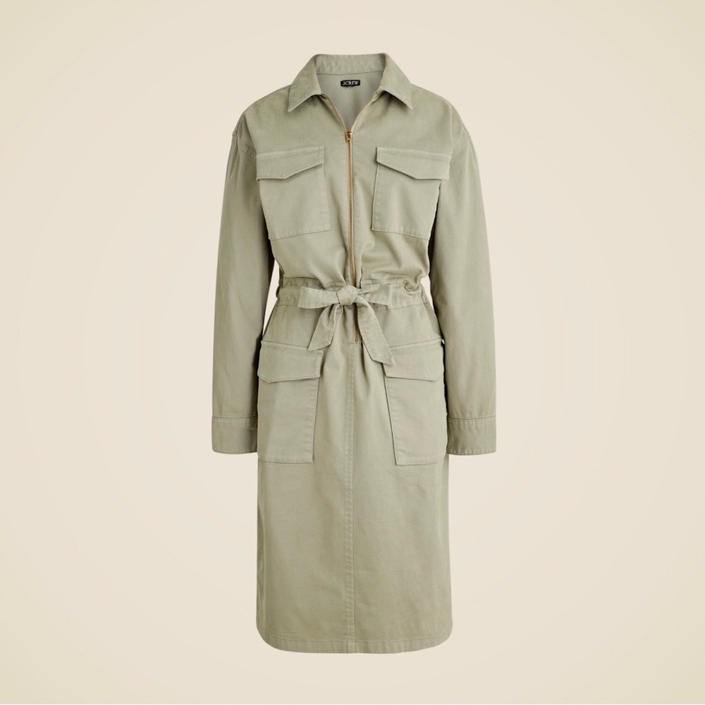 J. Crew Utility TieWaist Utility Shirtdress in Khaki, Size 18